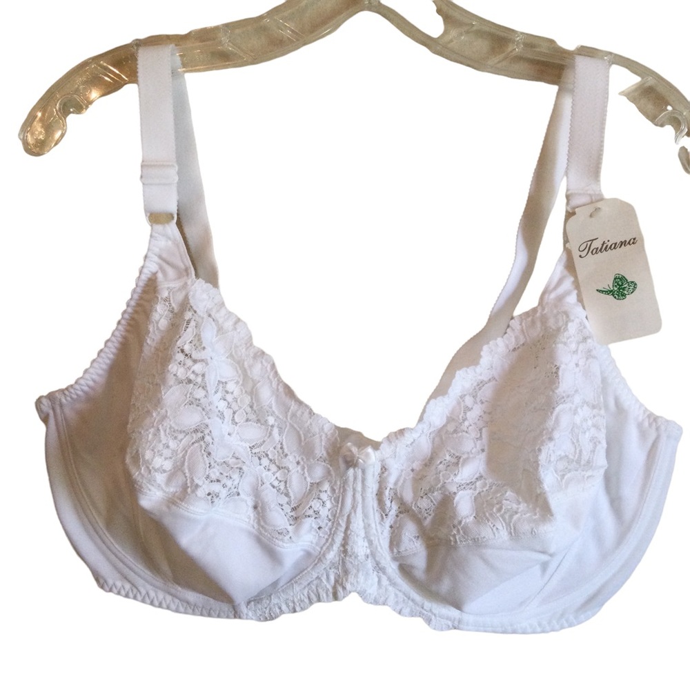 Tatiana Lace Detail White Underwire Bra Size 42FF